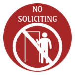 No Soliciting Stickers, Red and White stickers