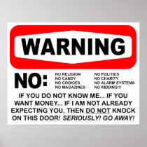 No Solicitors Warning Sign Print
