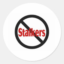No Stalkers Round Stickers