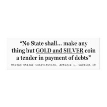 No State Shall Make Any Thing But Gold And Silver Gallery Wrapped Canvas