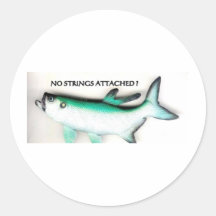 NO STRINGS ATTACHED ROUND STICKER