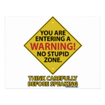 No Stupid Zone Post Card