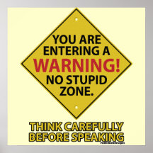 No Stupid Zone Print