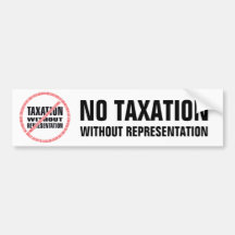 No Taxation Declaration Bumper Stickers