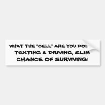No Texting & Driving Bumper Stickers