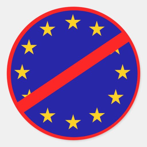 No to the EU Round Stickers