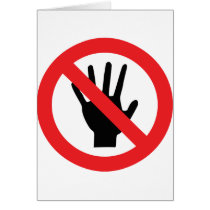 no touching icon card