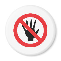 no touching icon fridge magnet