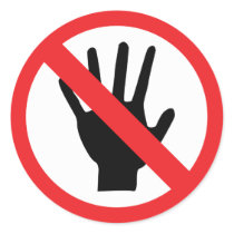 no touching icon round stickers