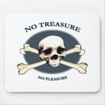No Treasure Pirate Skull Mousepad