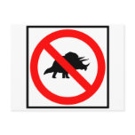 No Triceratopses Highway Sign Dinosaur Postcards