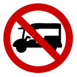 NO Tuk-Tuk TAXI ⚠ Thai Road Sign ⚠ photo sculptures