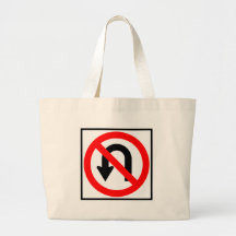 No U-Turn Highway Sign Canvas Bag