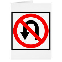 No U-Turn Highway Sign Cards