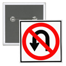 No U-Turn Highway Sign Pins