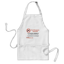 NO WEAPONS ALLOWED APRONS