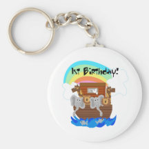 Noah's Ark 1st Birthday Tshirts and Gifts Keychains