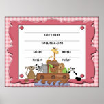 Noah's Ark Baby Girl Print