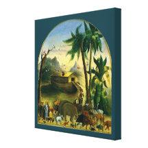Noahs Ark, Hidley, Vintage Victorian Religious Art Gallery Wrap Canvas