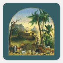 Noahs Ark, Hidley, Vintage Victorian Religious Art Sticker