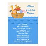 Noah's Ark Twins Baby Shower Custom Invite