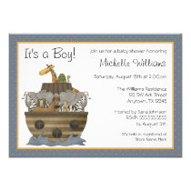 Noah's Ark Yellow Dots Baby Shower invitations