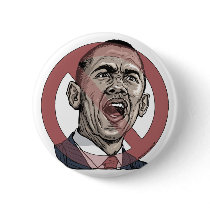 Nobama Anti Obama Circle Slash Gear Pinback Button