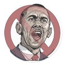 Nobama Anti Obama Circle Slash Gear Round Stickers
