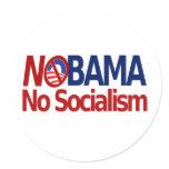 NOBAMA no socialism Round Sticker