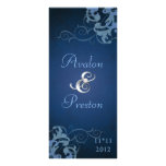Nobel Blue Scroll Blue Wedding Program Full Color Rack Card