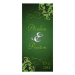 Nobel Lime Scroll Green Wedding Program Custom Rack Card