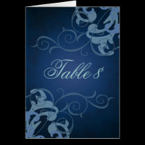 Noble Blue & Blue Scroll Table Card cards