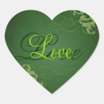Noble Lime Scroll Heart Green Love Sticker