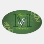 Noble Lime Scroll Monogram Green Sticker