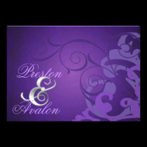 Noble Purple Scroll Purple Swirl Invitation invitations