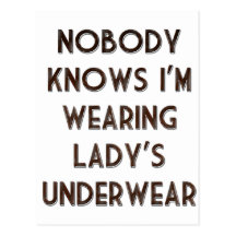 Nobody Knows I'm Wearing Lady's Underwear Postcard