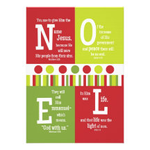 NOEL 2-Sided Scripture Verse Christmas Card Invites