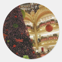 Noël à Paris Autocollant Rond