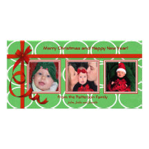Noël courbe le trésor triple photocartes personnalisées