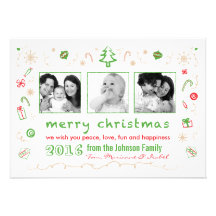 Noël d'amusement esquisse la carte avec des photos invitations personnalisées
