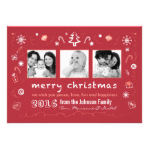Noël d'amusement esquisse la carte avec des photos faire-part