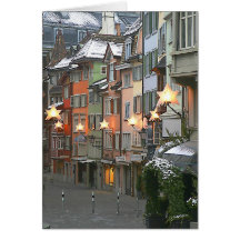 Noël dans la vieille ville carte de vœux