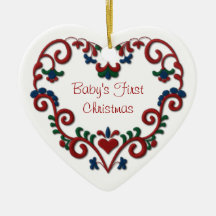 Noël de Babys de coeur scandinave premier Ornements De Noël