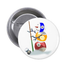 Noël de bonhomme de neige de boule de billard badge avec épingle