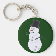 Noël de bonhomme de neige de boule de bowling porte-clé
