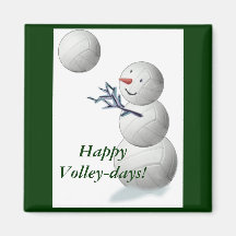 Noël de bonhomme de neige de volleyball aimants