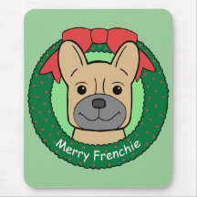 Noël de bouledogue français tapis de souris