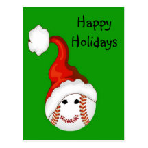 Noël de fans de base-ball carte postale