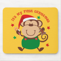 Noël de garçon de singe ęr tapis de souris