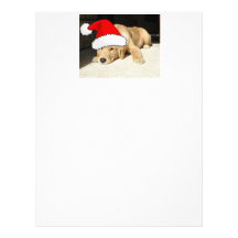 Noël de golden retriever en-tête de lettre avec motif